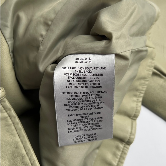 NWT Levi’s Faux Leather Belted Moto Jacket - Sage Green Size S - Picture 9 of 16